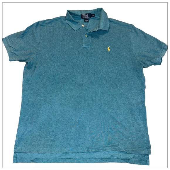 Polo Ralph Lauren Shirt Mens XXL Teal Short Sleeve Pony Logo Pique Cotton Mesh - Picture 2 of 7